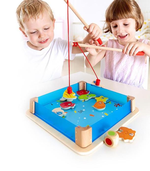 Wooden fishing game