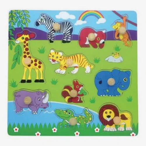 Wooden Peg Safari Puzzle
